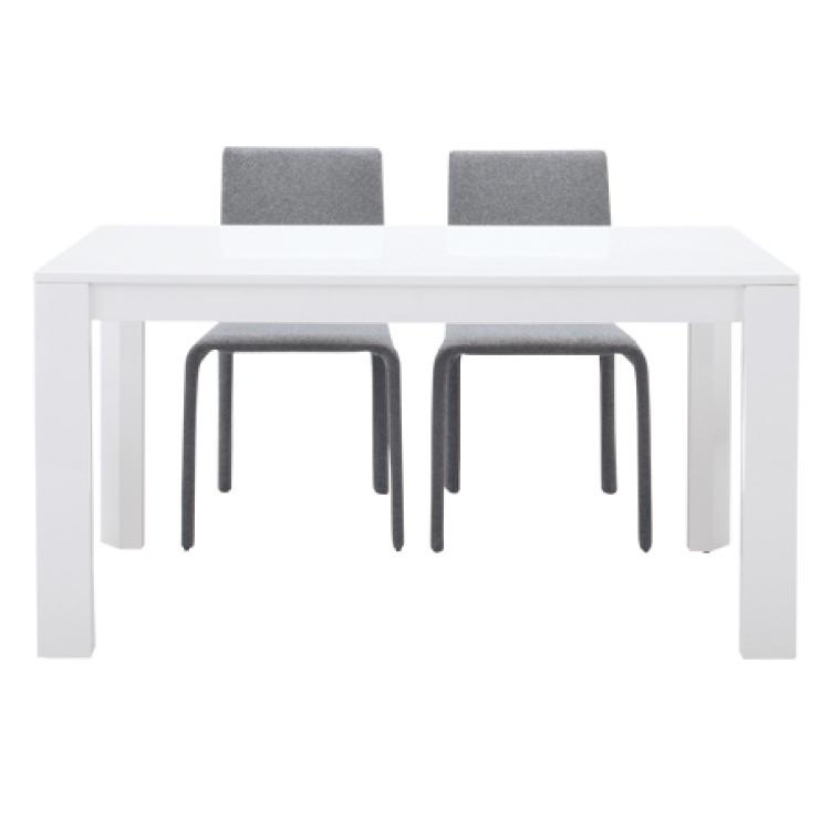 ダイニングテーブル 幅140cm ホワイト 鏡面天板 光沢 白 : インテリア