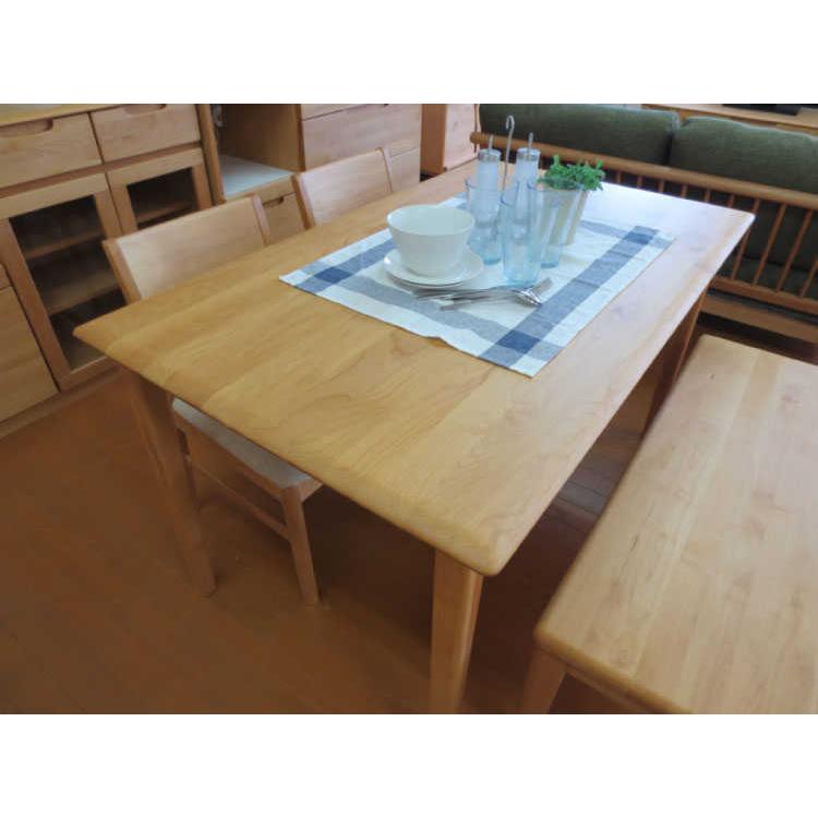 ダイニングテーブル 幅125cm 天然木製 アルダー製 ナチュラル 4人用