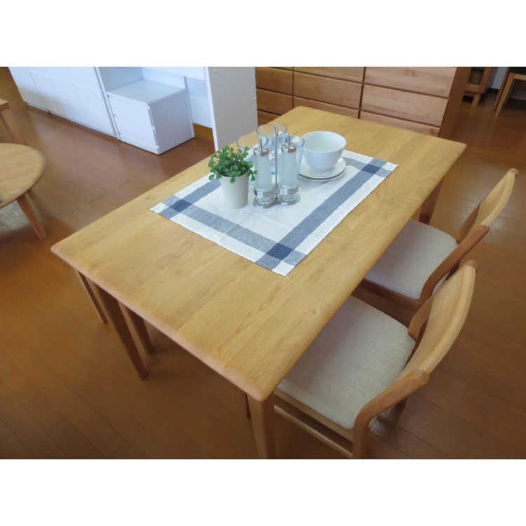 ダイニングテーブル 幅125cm 天然木製 アルダー製 ナチュラル 4人用