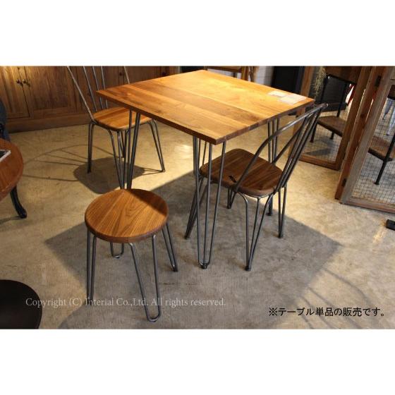カフェテーブル 天然木製 正方形 幅80cm 北欧 エルム材