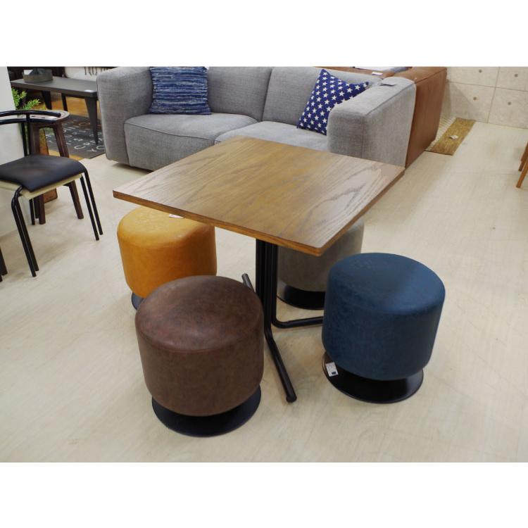 ダイニングテーブル 正方形 2人用 おしゃれ 単品 カフェテーブル 食卓 テーブル 北欧 ヴィンテージ インダストリアル 幅75cm ウッド調