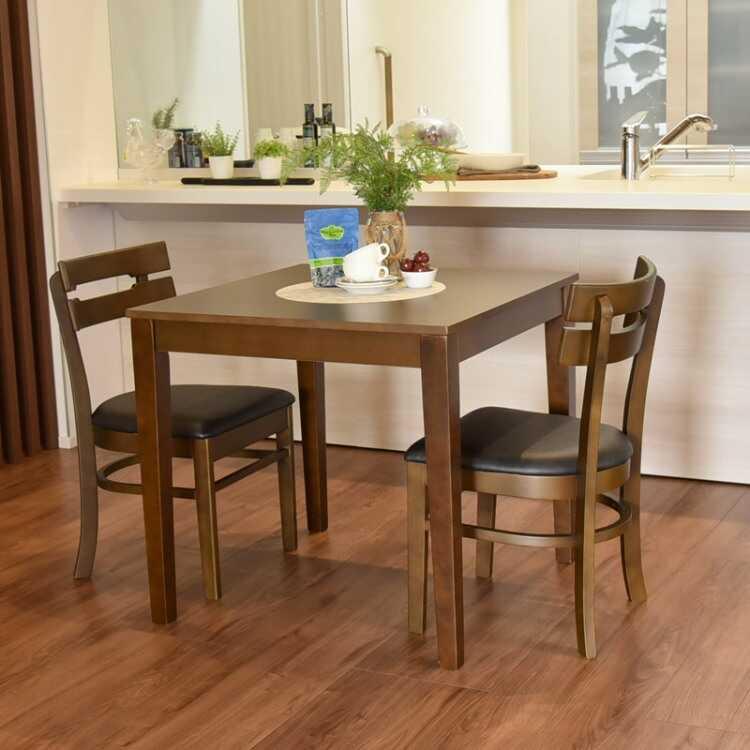 【326】ブラウン正方形ダイニングテーブル ダイニングチェア2個 326】ブラウン正方形ダイニングテーブル ダイニングチェア2個