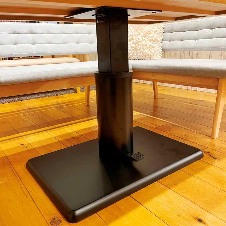木製ナチュラルウッドテーブル 高さ調整可能 幅120cm・北欧ナチュラル・昇降式ダイニングテーブル 天然木オーク材