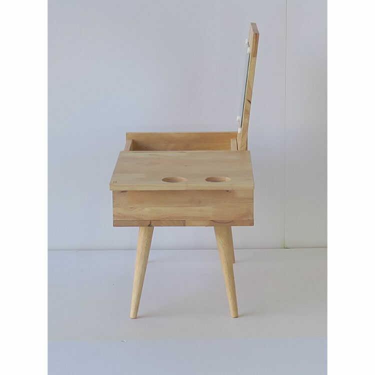 ドレッサー ローテーブル おしゃれ ナチュラル 天然木 木製 ロータイプ 引き出し 収納 一面鏡 北欧 メイク台 一人暮らし コンパクト 幅75cm |  | 04