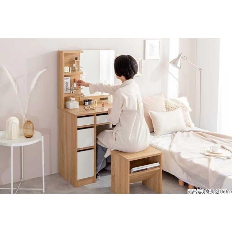 ドレッサー デスク 鏡台 幅70 椅子付き おしゃれ 大容量 収納