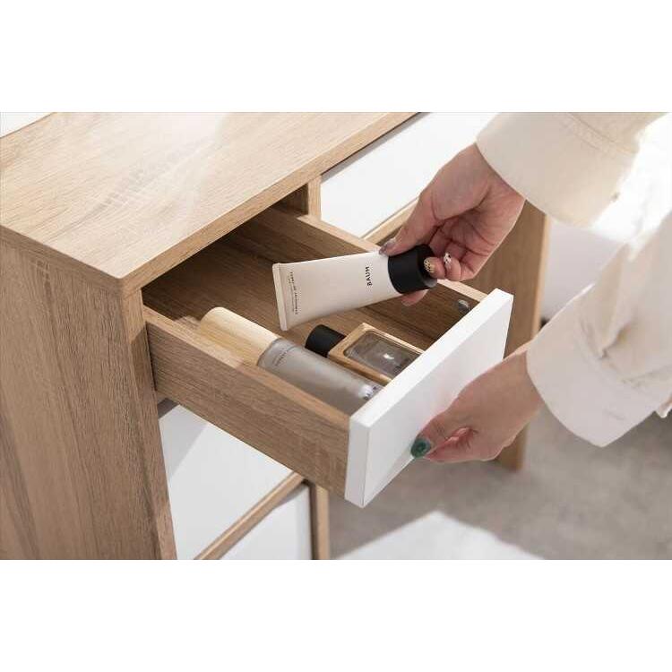 ドレッサー デスク 鏡台 幅70 椅子付き おしゃれ 大容量 収納