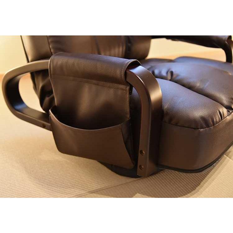 レザー製座椅子ポケットコイル仕様 背もたれ＆ヘッド部リクライニング可 ポケット収納付き パーソナルチェア ハイバック かっこいい スタイリッシュ シンプル |  | 03