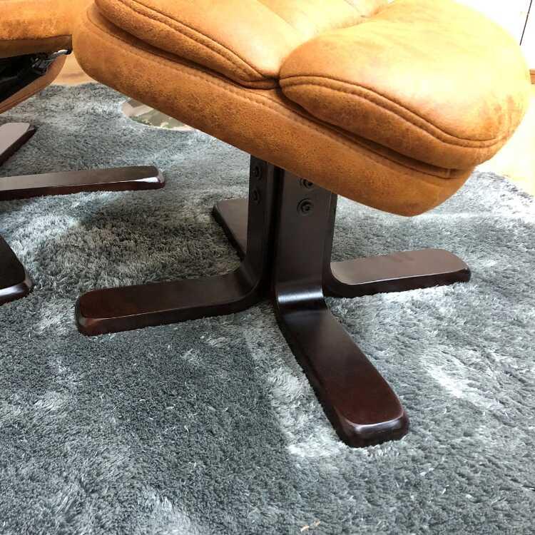 パーソナルチェア お洒落 リクライニングチェア オットマン付 肘付き ハイバック リクライニング 布 一人掛け キズに強い アンティーク ライトブラウン |  | 13