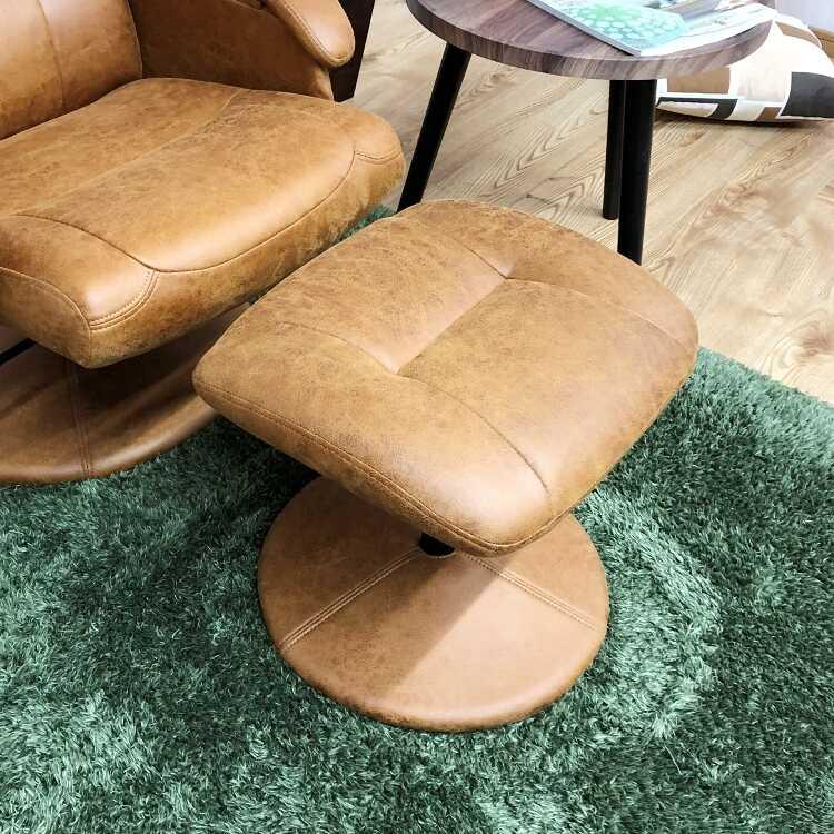 ブラウン リクライニングチェア オットマン付き　s1061 リクライニングソファ ブラウン グレー 幅86cm パーソナルチェア