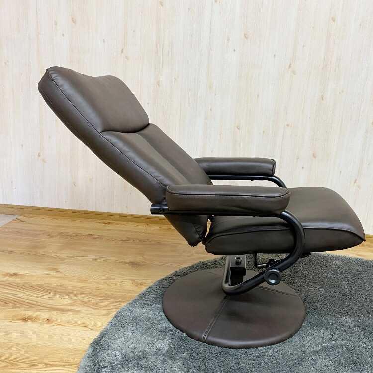 パーソナルチェア リクライニング チェア お洒落 オットマン付き レザー ブラウン 北欧 モダン かっこいい 肘付き 一人掛け 書斎 一人暮らし |  | 04