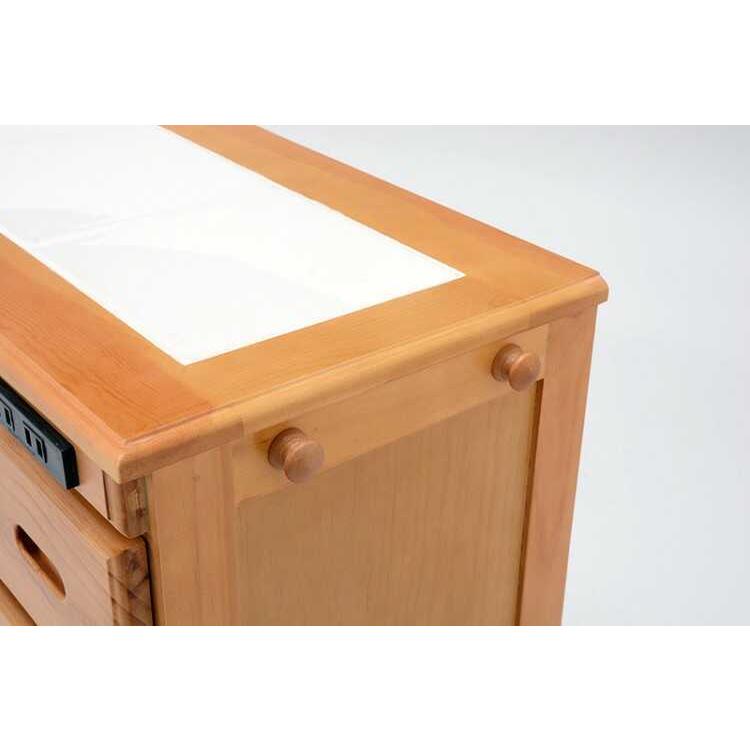 キッチンカウンター おしゃれ 天然木 ナチュラル 単品 ホワイト カントリー 北欧 作業台 コンセント付 タイル天板 キッチン 収納 幅69cm |  | 05