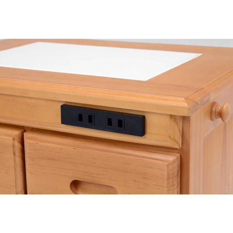 キッチンカウンター 作業台 おしゃれ 木製 北欧 天然木 パイン ナチュラル ホワイト カントリー コンセント付 タイル天板 キッチン 収納 47cm |  | 04