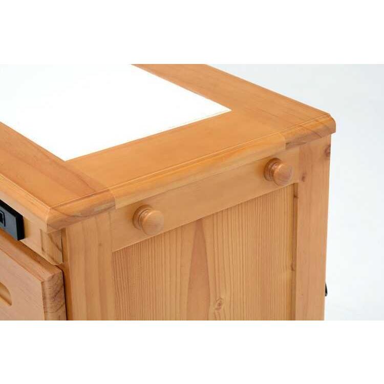 キッチンカウンター 作業台 おしゃれ 木製 北欧 天然木 パイン ナチュラル ホワイト カントリー コンセント付 タイル天板 キッチン 収納 47cm |  | 06