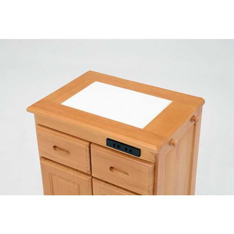 キッチンカウンター 作業台 おしゃれ 木製 北欧 天然木 パイン ナチュラル ホワイト カントリー コンセント付 タイル天板 キッチン 収納 47cm |  | 08