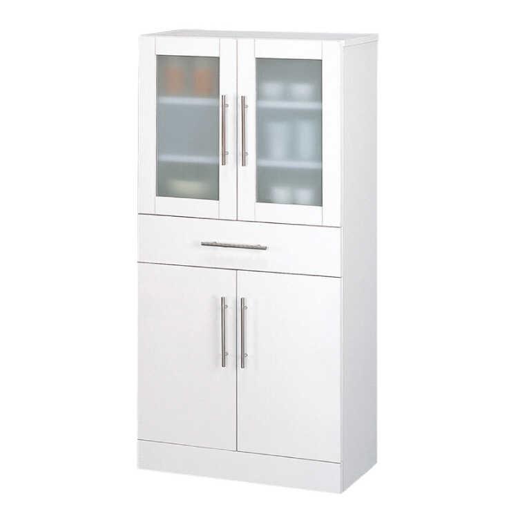 ホワイトキッチンキャビネット キッチン収納 食器棚 カップボード キャビネット 幅60 ホワイト 白