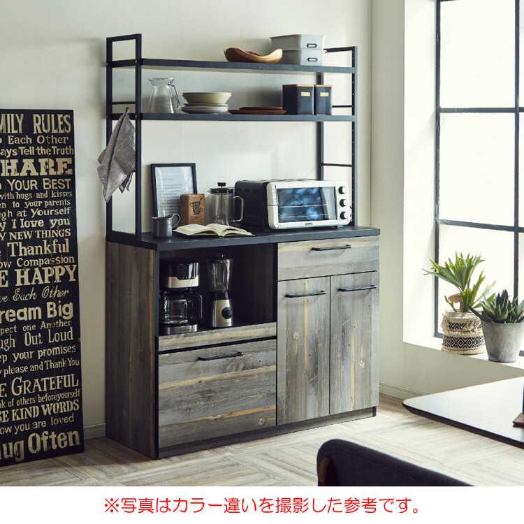 食器棚 レンジ台 幅120 キッチンボード キッチン 収納 キッチンラック おしゃれ 北欧 ワイド 日本製 木目調 シャビー オープン カップボード_12