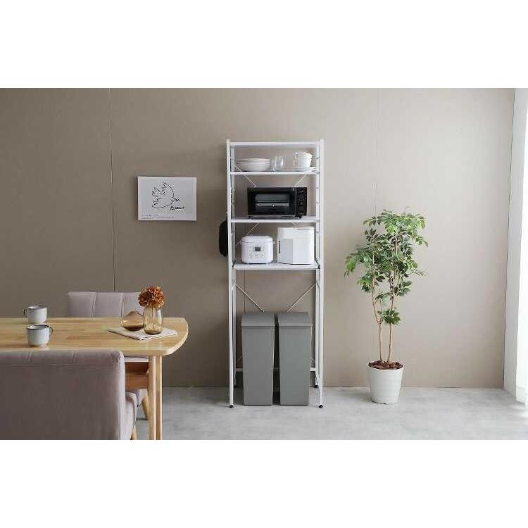 キッチンラック ゴミ箱上 幅60cm ホワイト スリム オープンラック