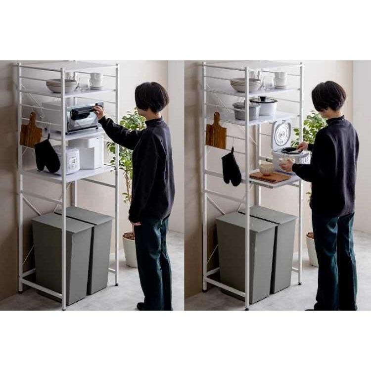 キッチンラック ゴミ箱上 幅60cm ホワイト スリム オープンラック