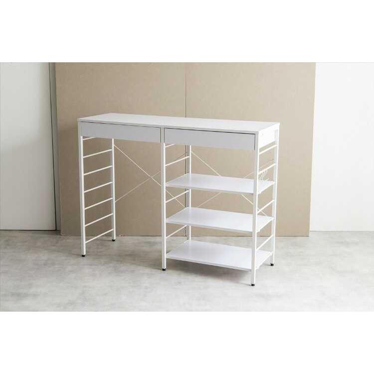 カウンター　キッチン　120幅　国産　レンジ台　収納　ホワイト　新品 キッチンカウンター 幅120 収納 おしゃれ ホワイト 白 オープン