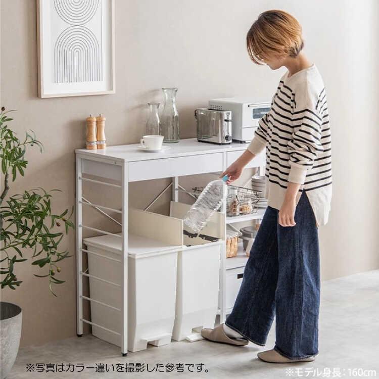 キッチンカウンター 幅120 レンジラック レンジ台 お洒落 ゴミ箱上