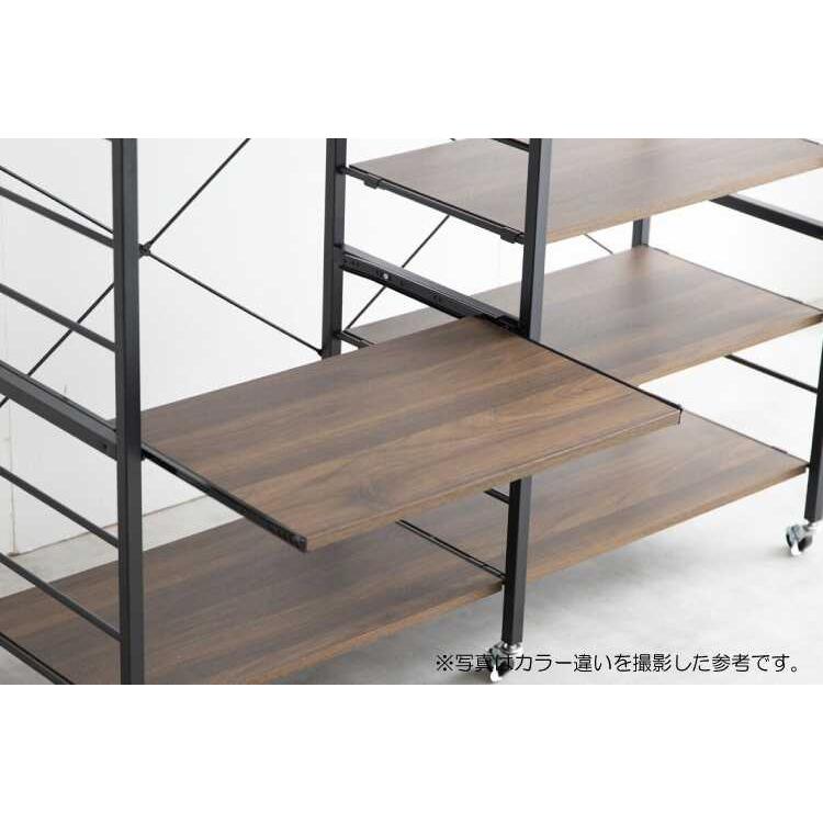 ラック 幅120 収納ラック レンジ台 レンジラック おしゃれ ホワイト 白 ロータイプ ワイド 引き出し 可動棚 作業台 スライド棚 シンプル_11