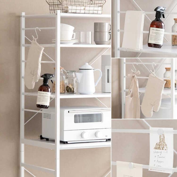 キッチンラック ゴミ箱上ラック シンプル 白 幅80 おしゃれ ホワイト 収納 オープン スライド棚 収納ラック ラック オープンラック リビング |  | 10