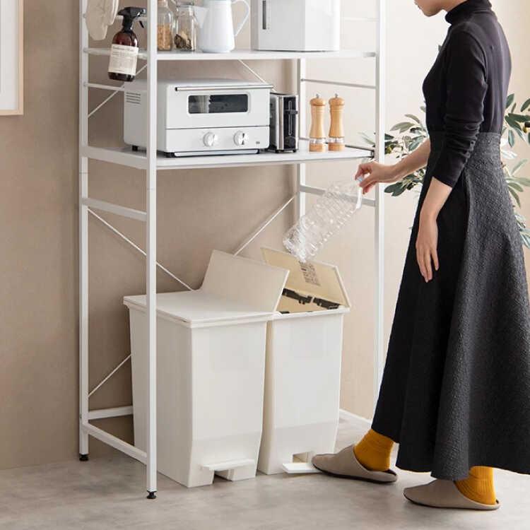 キッチンラック ゴミ箱上ラック シンプル 白 幅80 おしゃれ ホワイト 収納 オープン スライド棚 収納ラック ラック オープンラック リビング |  | 12