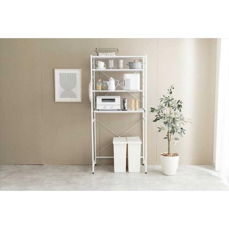 キッチンラック ゴミ箱上ラック シンプル 白 幅80 おしゃれ ホワイト 収納 オープン スライド棚 収納ラック ラック オープンラック リビング |  | 01