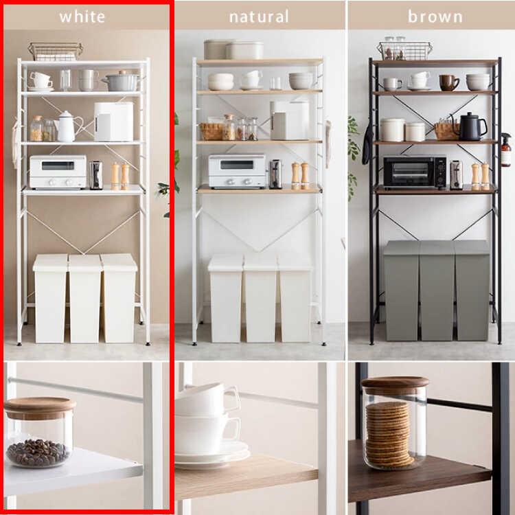 キッチンラック ゴミ箱上ラック シンプル 白 幅80 おしゃれ ホワイト 収納 オープン スライド棚 収納ラック ラック オープンラック リビング |  | 02