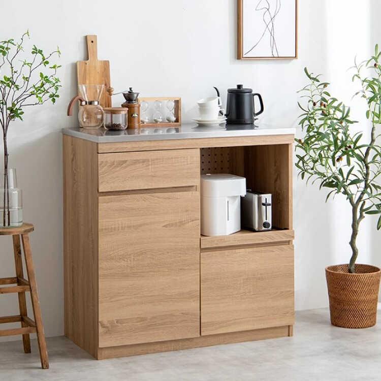 レンジ台 ロータイプ 幅90 奥行45 お洒落 北欧 ステンレス天板