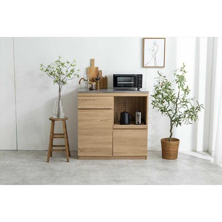 ナチュラルウッド レンジ台 引き出し付き ナチュラルウッド レンジ台