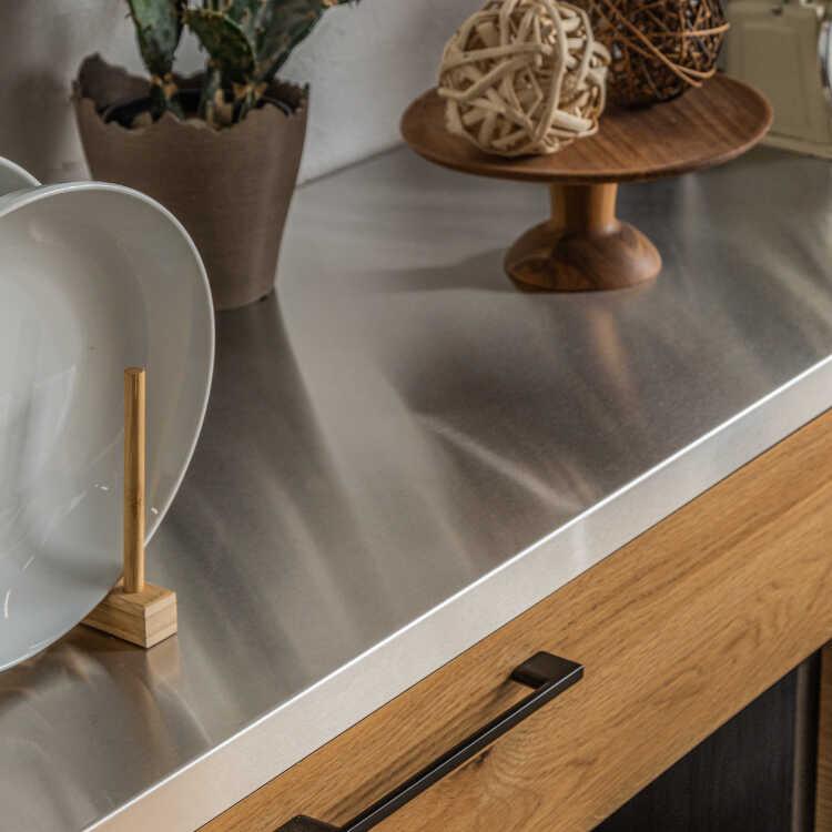 キッチンカウンター キッチン収納 幅140 日本製 本体構造部完成品 ナチュラル グレー ステンレス 天板 木目 ゴミ箱置き ダストボックス 引き出し |  | 05