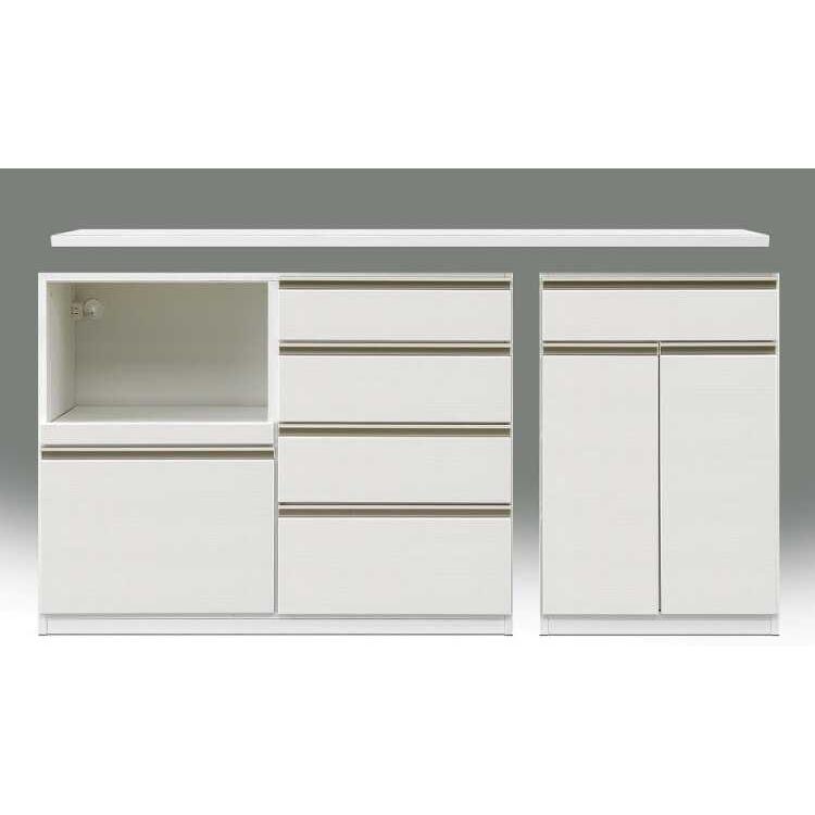 キッチンカウンター キッチン収納 幅180 大きめ 白 ホワイト 黒