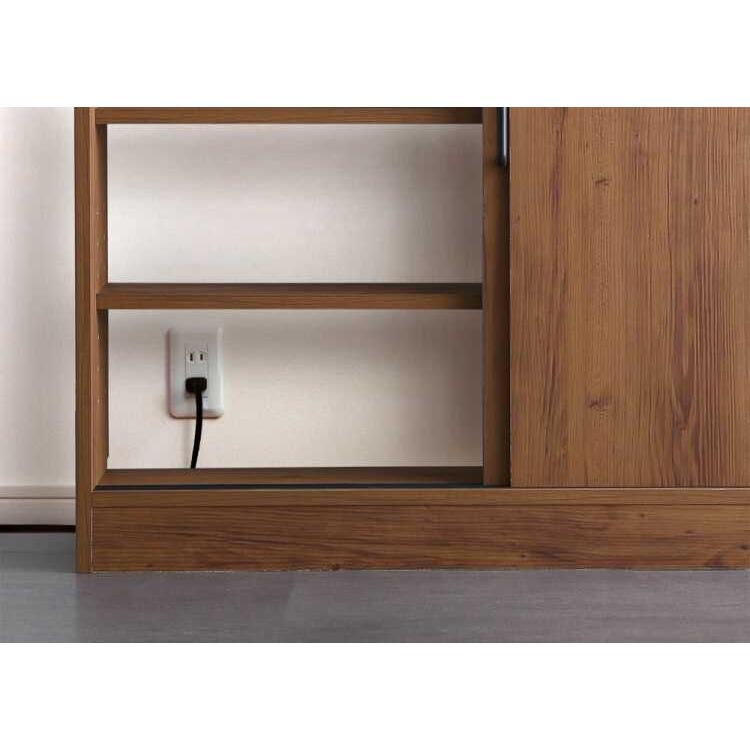 カウンター下収納 キッチン 幅60 奥行16 高さ85 薄型 スリム 引き戸 ウォールナット柄 ブラウン色 おしゃれ 可動棚 棚板 キャビネット 北欧 |  | 10