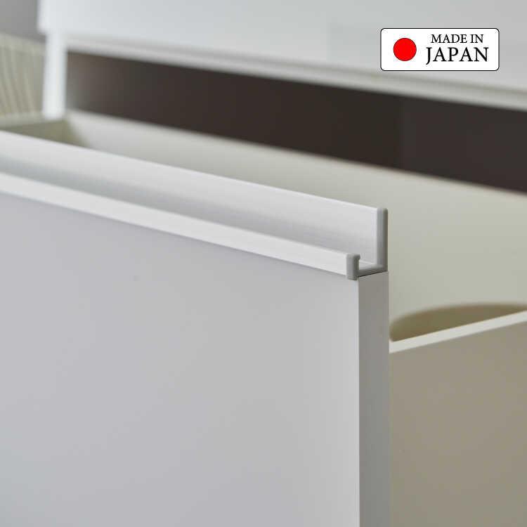 幅120cm・光沢ホワイトの日本製キッチンカウンター・間仕切りOK・完成