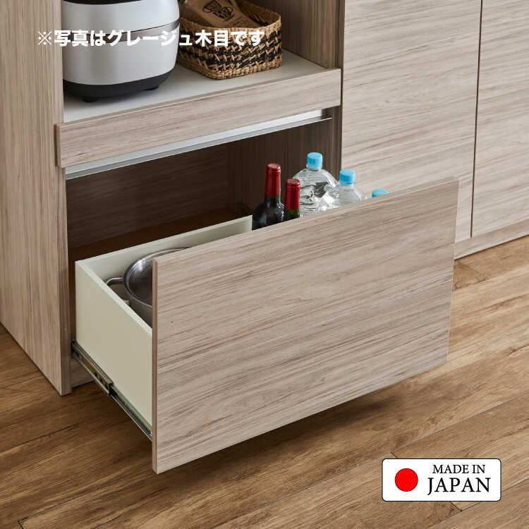 幅140cm・衝撃の激安価格！手作り国産の木目ホワイト食器棚・大型