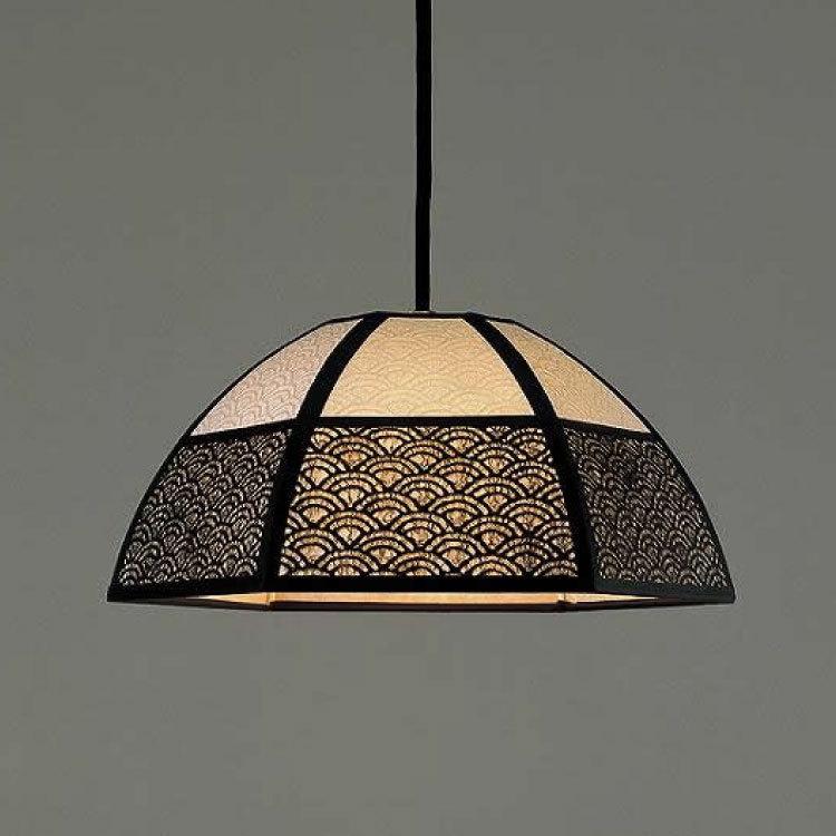 ペンダントライト 和風モダン オシャレ 和紙 上品 白黒 モノトーン