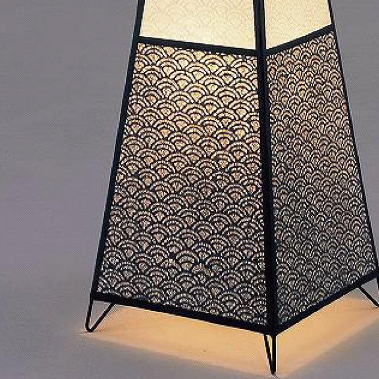 フロアライト おしゃれ 白黒 和モダン 三角形 透かし和紙 伝統的