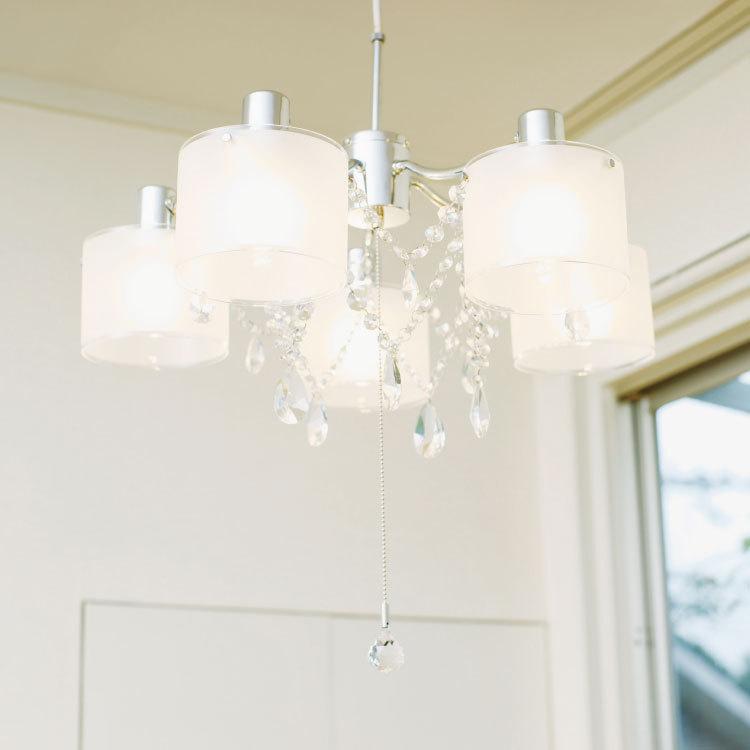 ペンダントライト クリスタルガラス 5灯 リビング 天井照明 子供部屋