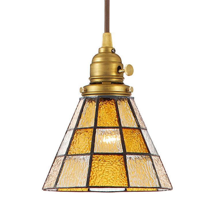 ペンダントライト ステンドグラス 玄関用 廊下用 食卓用 1灯 イエロー