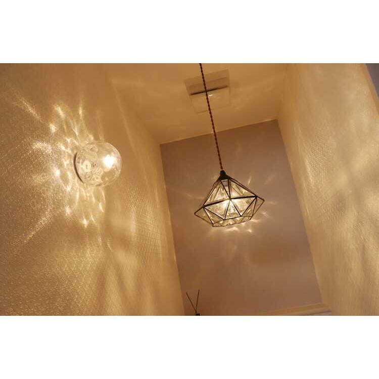 ダイヤモンド型ペンダントライト1灯｜吊り下げ照明 玄関 階段