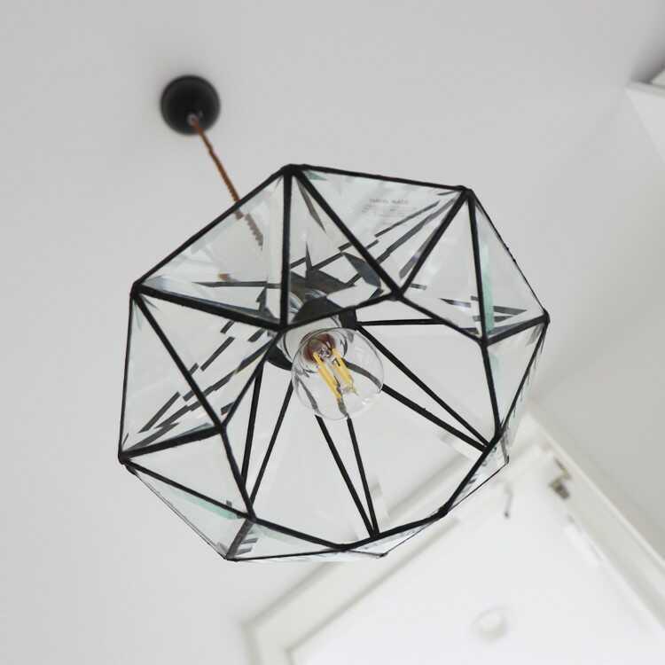 ダイヤモンド型ペンダントライト1灯｜吊り下げ照明 玄関 階段 廊下用