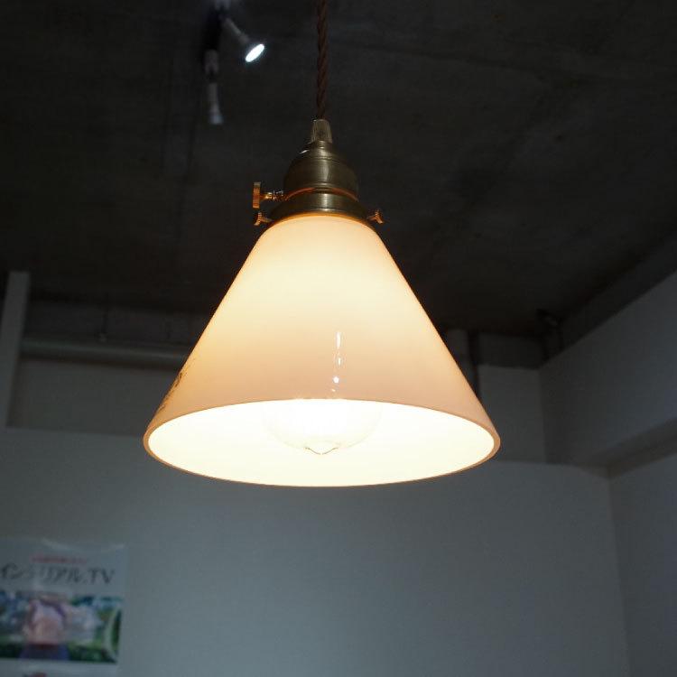 ペンダントライト 真鍮製 ガラス製 1灯 クリアー 白ホワイト