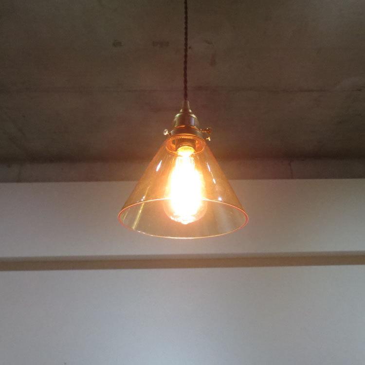 ペンダントライト 真鍮製 ガラス製 1灯 クリアー 白ホワイト