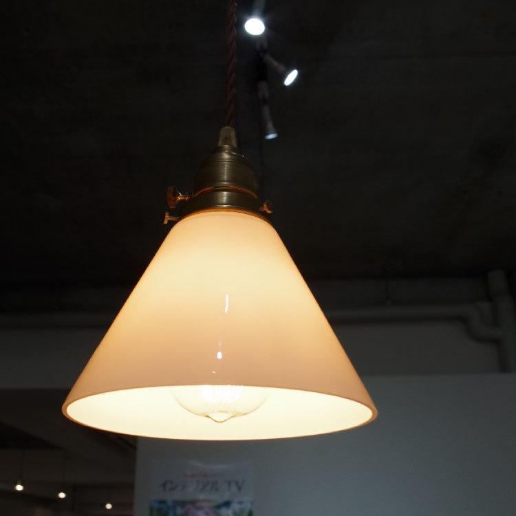 ペンダントライト 真鍮製 ガラス製 1灯 クリアー 白ホワイト