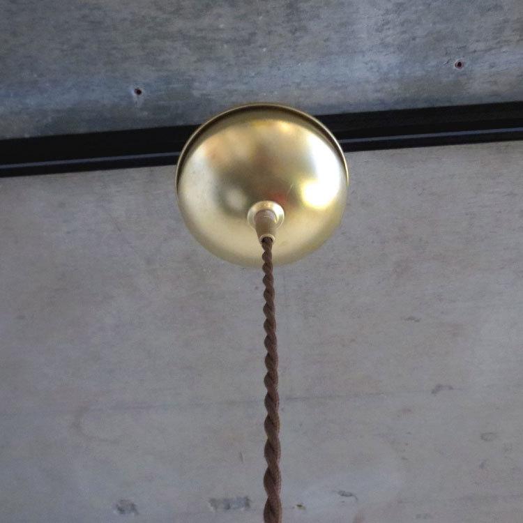 ペンダントライト 真鍮製 ガラス製 1灯 クリアー 白ホワイト