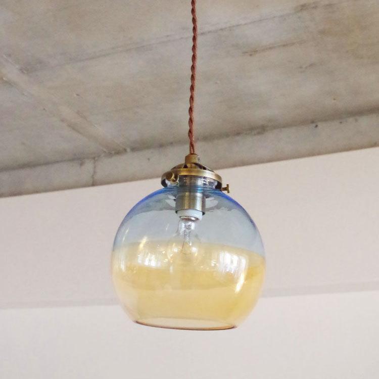 ペンダントライト　グラデーション　ガラス製　丸　1灯　女性人気　グリーン　ブルー　アンティーク　可愛い　LED使用可能　おしゃれ |  | 09