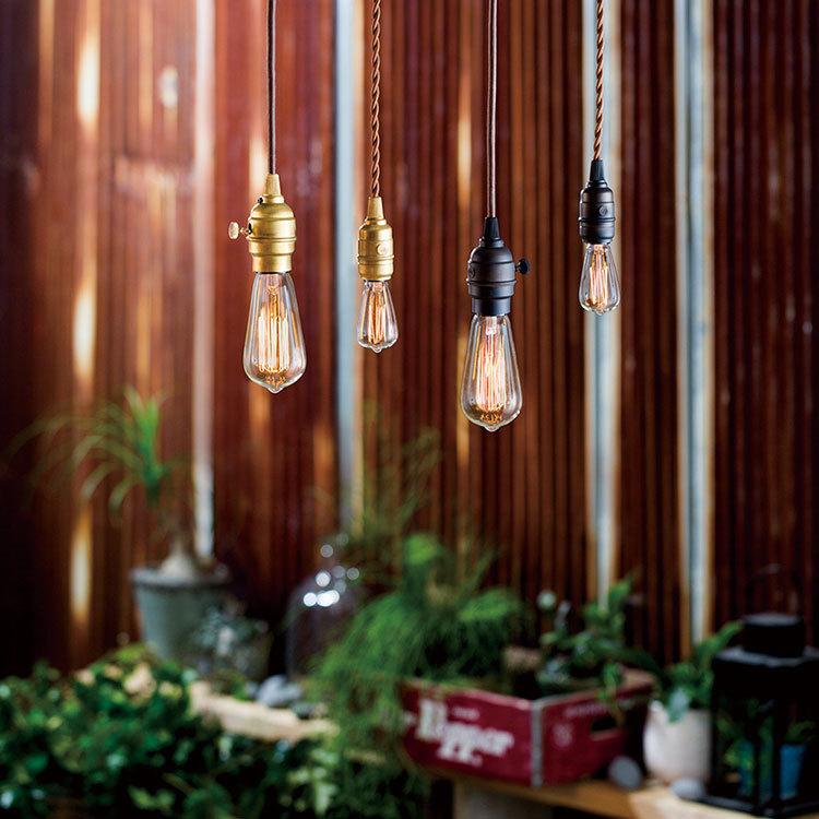 ペンダントライト 1灯 シンプル ソケット E17 レトロ アンティーク