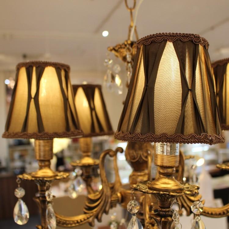シャンデリア アンティーク 布シェード シック クラシカル 上品 お洒落