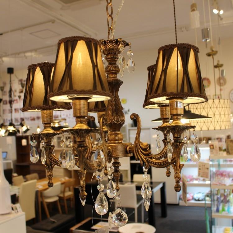 シャンデリア アンティーク 布シェード シック クラシカル 上品 お洒落